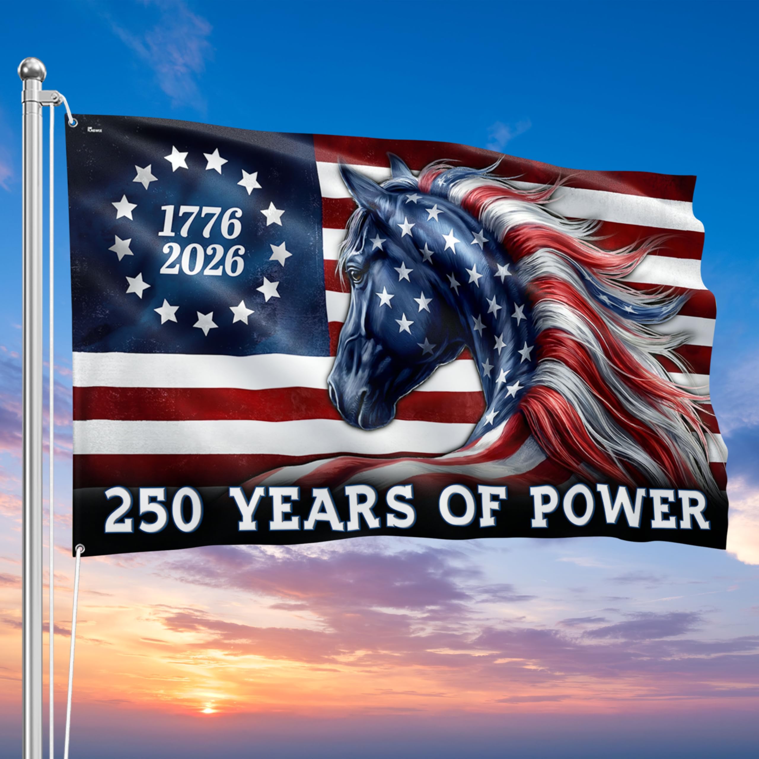 FLAGWIX American 250 Years Anniversary Flag - Polyester Double-sided Yard Flags For Outside Grommet Flag, 3x5 ft - 4th of July Decorations for Home Yard Garden Decor Banner, Gifts For Men Women