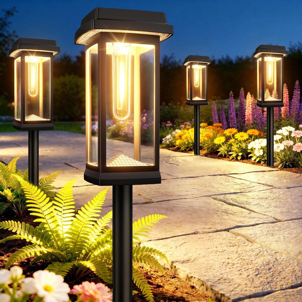 Solar Pathway Lights Outdoor, 8 Pack Upgraded Solar Garden Lights Solar Powered, Solar Lights Outdoor Waterproof IP65, 15 Hours Outdoor Solar Lights for Yard Patio Landscape Walkway Driveway Decor