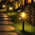 14-Pack Solar Pathway Lights - High-Efficiency Polycrystalline Panels for All-Night Glow - IP65 Waterproof Outdoor Landscape Lighting for Garden, Walkway & Driveway Security (Black)