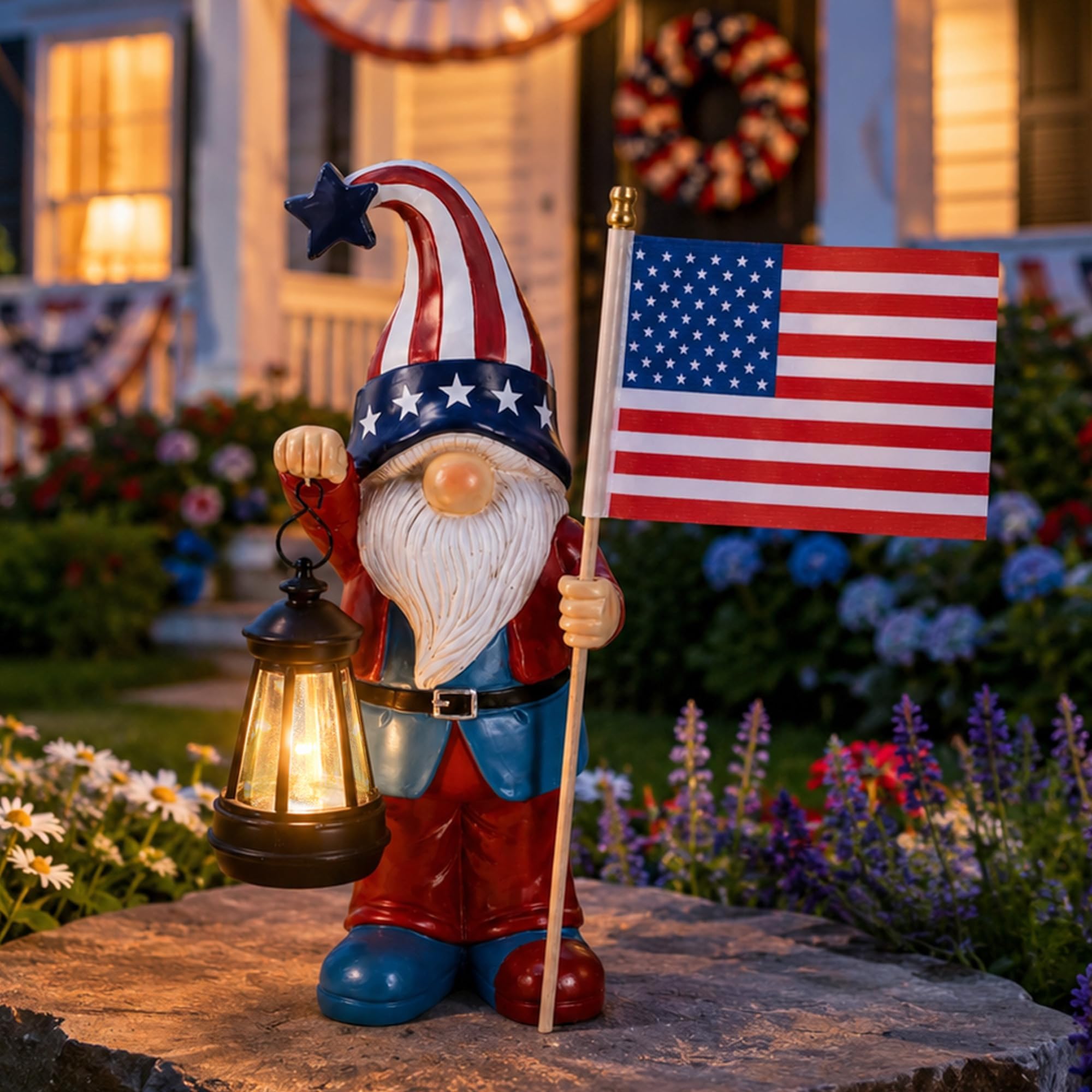Nacome Solar Gnomes Statues for Garden Decor: Outdoor Sculptures for Clearance Lights for Outside Lawn Ornaments Porch Patio Balcony Yard Home – Birthday Gifts for Mom Grandma Women