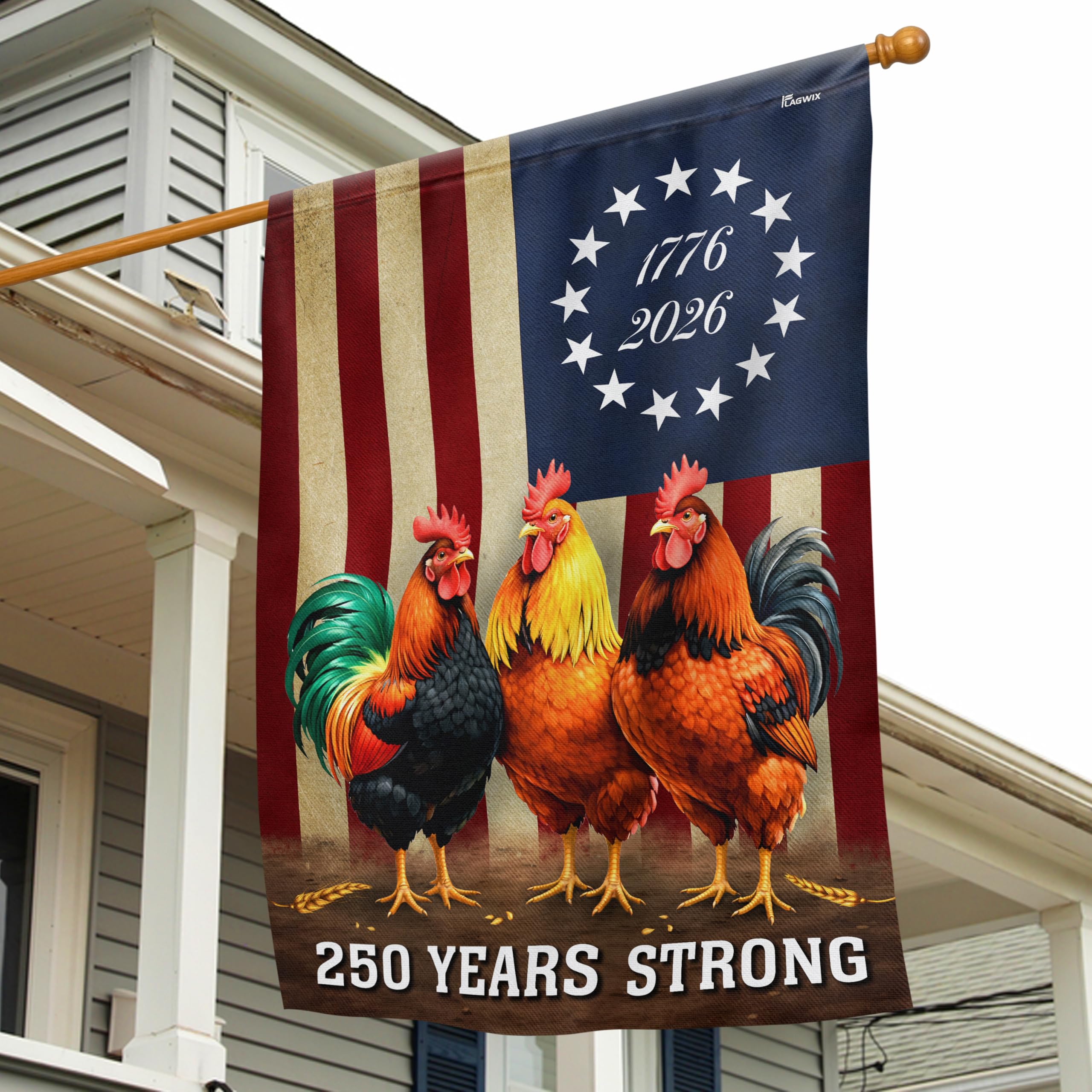 FLAGWIX American 250 Years Anniversary Flag - Polyester Double-sided Yard Flags For Outside Grommet Flag, 3x5 ft - 4th of July Decorations for Home Yard Garden Decor Banner, Gifts For Men Women