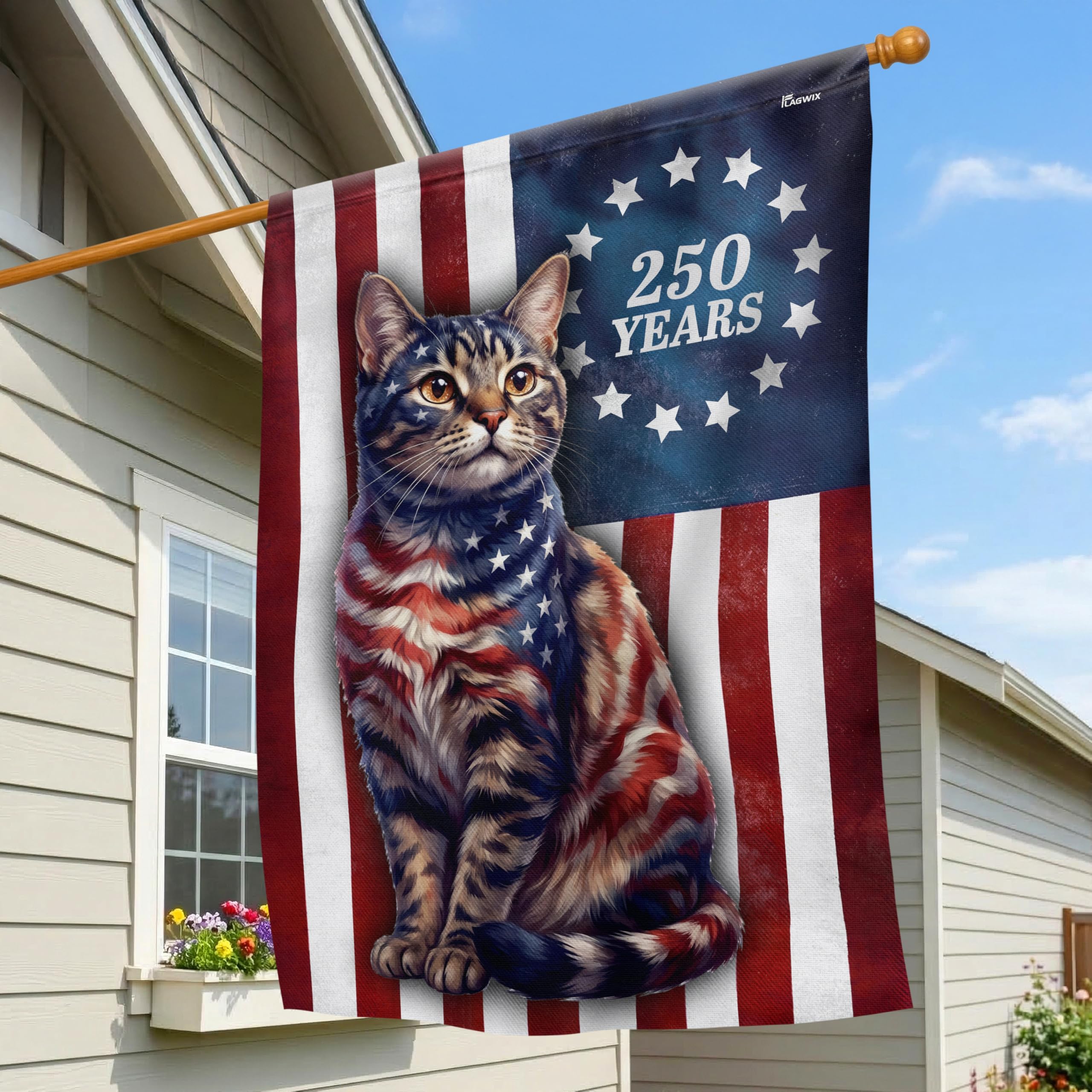 FLAGWIX American 250 Years Anniversary Flag - Polyester Double-sided Yard Flags For Outside Grommet Flag, 3x5 ft - 4th of July Decorations for Home Yard Garden Decor Banner, Gifts For Men Women