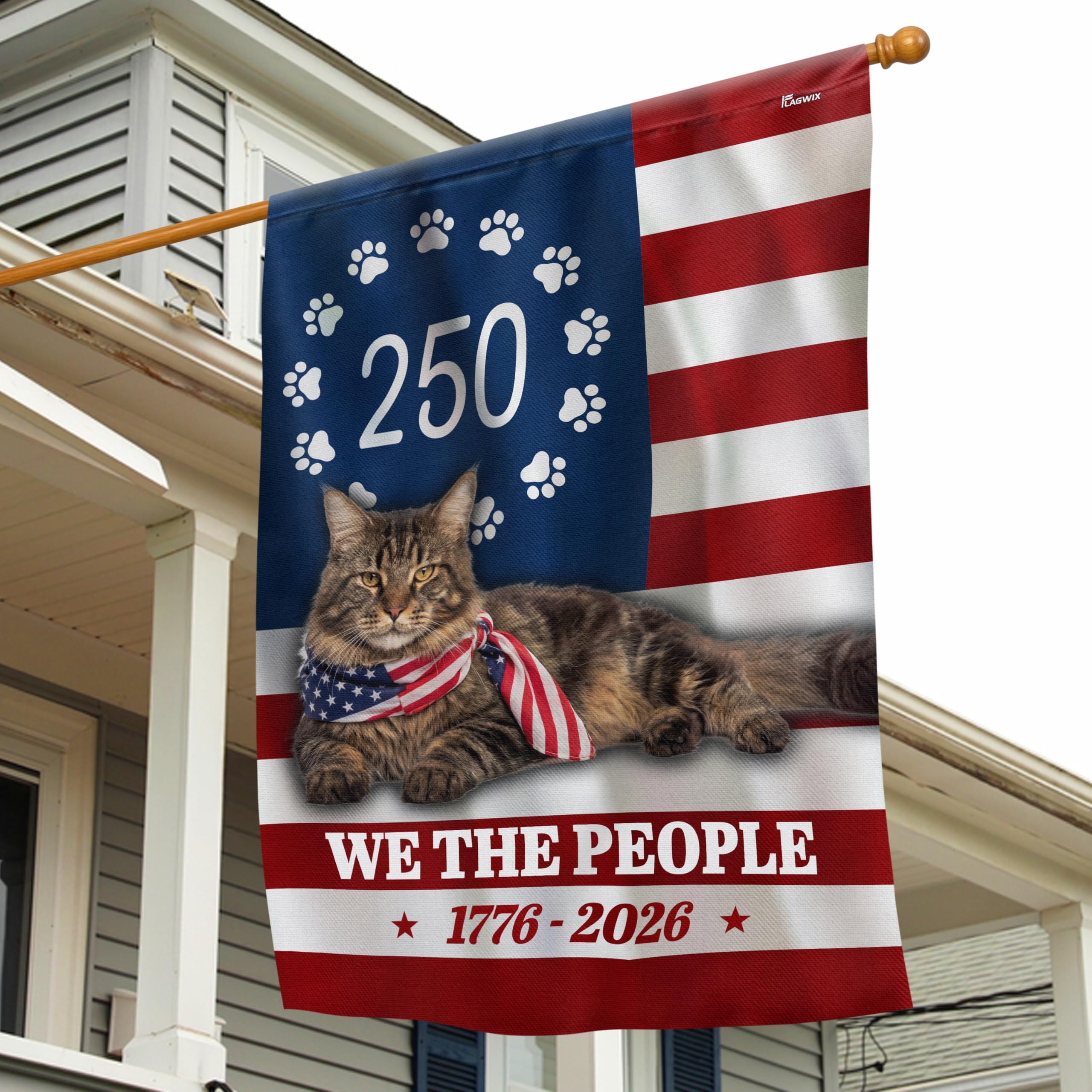 FLAGWIX American 250 Years Anniversary Flag - Polyester Double-sided Yard Flags For Outside Grommet Flag, 3x5 ft - 4th of July Decorations for Home Yard Garden Decor Banner, Gifts For Men Women