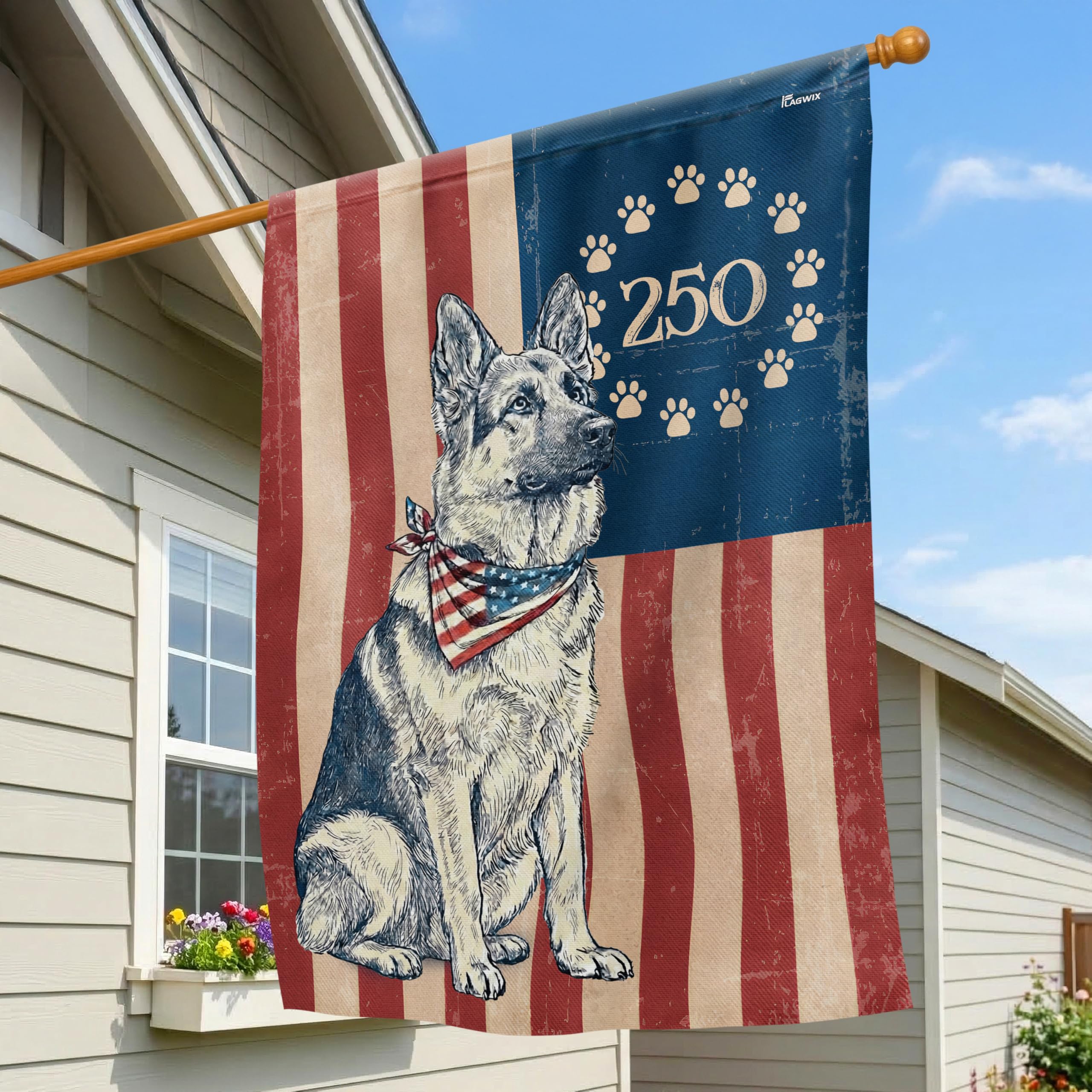 FLAGWIX American 250 Years Anniversary Flag - Polyester Double-sided Yard Flags For Outside Grommet Flag, 3x5 ft - 4th of July Decorations for Home Yard Garden Decor Banner, Gifts For Men Women