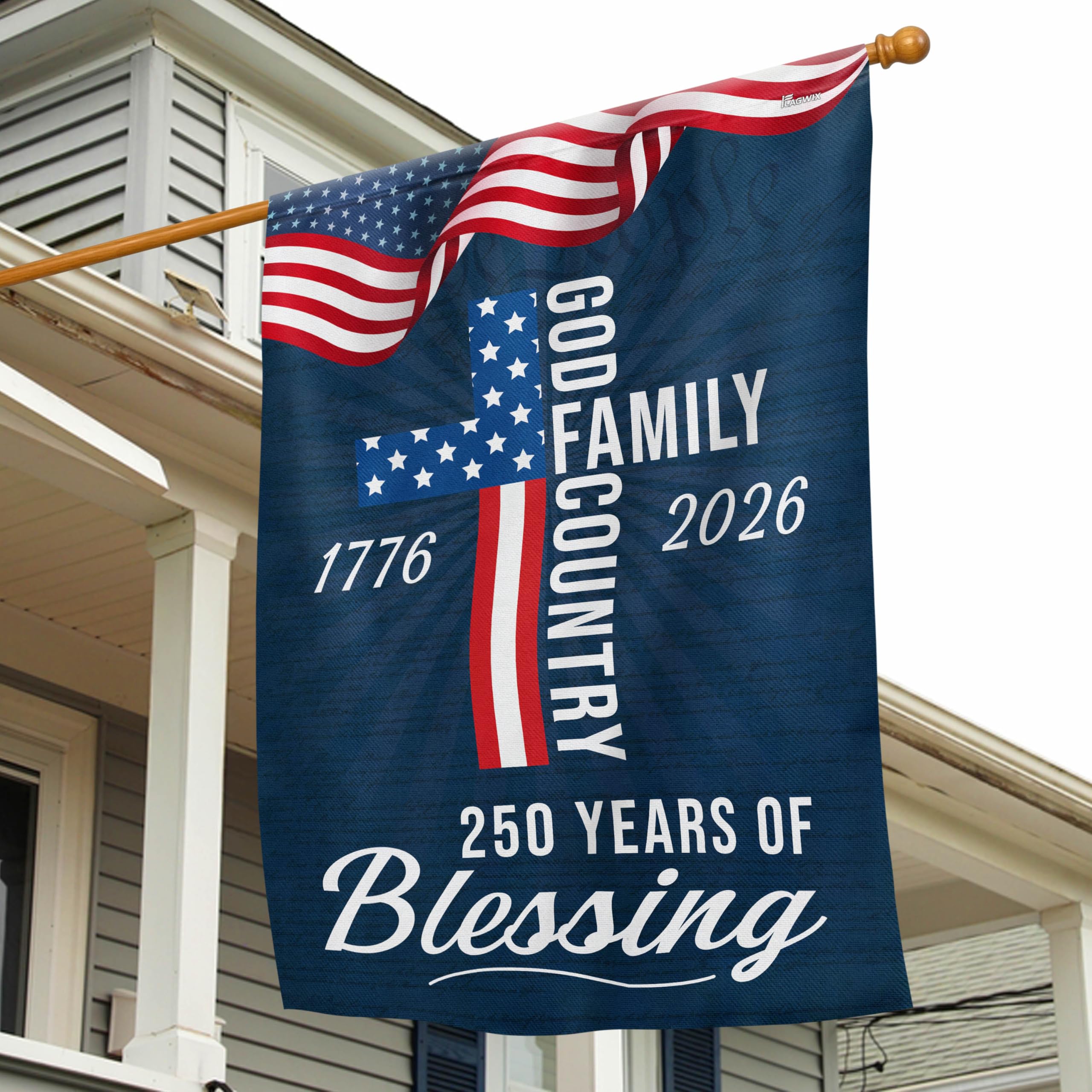 FLAGWIX American 250 Years Anniversary Flag - Polyester Double-sided Yard Flags For Outside Grommet Flag, 3x5 ft - 4th of July Decorations for Home Yard Garden Decor Banner, Gifts For Men Women