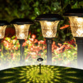 GIGALUMI 8 Pack Solar Pathway Lights, Solar Garden Lights Outdoor Warm White, Waterproof Led Path Lights for Yard, Patio, Landscape, Walkway (Brown)